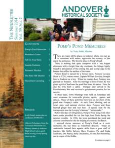 Summer 2014 Vol. 39, No. 2 THE NEWSLETTER  C ONTENTS