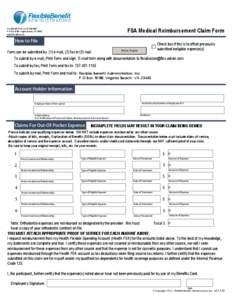 FSA Medical Reimbursement Claim Form  Ph: [removed]FLEX or[removed]