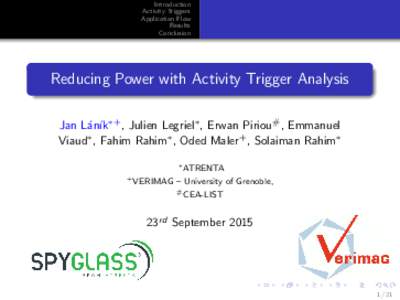 Introduction Activity Triggers Application Flow Results Conclusion