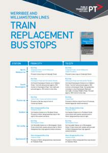 WERRIBEE AND WILLIAMSTOWN LINES TRAIN REPLACEMENT BUS STOPS