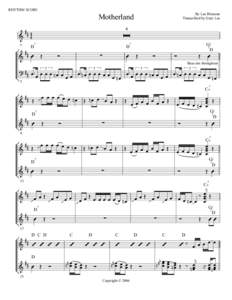 RHYTHM SCORE  By Lee Ritenour Transcribed by Gary Lee  Motherland