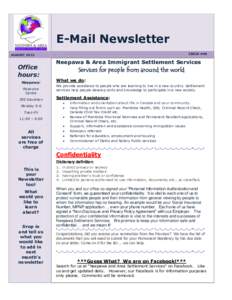 E-Mail Newsletter ISSUE #46 AUGUST[removed]Office