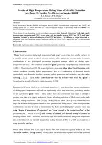 Development of a Simple Wear Map for the Sliding Wear Behaviour of Dissimilar Metallic Alloys