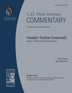 NO. 290, JUNE[removed]C.D. Howe Institute COMMENTARY ECONOMIC GROWTH AND INNOVATION