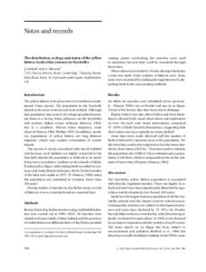 Notes and records  The distribution, ecology and status of the yellow bittern Ixobrychus sinensis in Seychelles J. Gerlach1 and A. Skerrett2 1