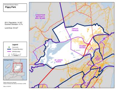 Proposed Electoral District:  Pippy Park CONCEPTION BAY EAST &