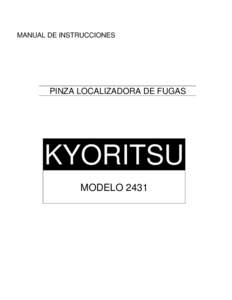 MANUAL DE INSTRUCCIONES  PINZA LOCALIZADORA DE FUGAS KYORITSU MODELO 2431