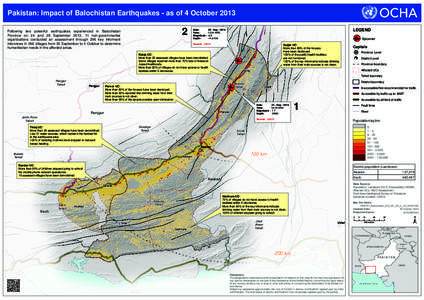 Pakistan: Impact of Balochistan Earthquakes - as of 4 OctoberFollowing two powerful earthquakes experienced in Balochistan Province on 24 and 28 September 2013, 11 non-governmental