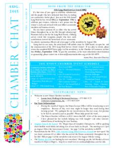 vol. 1, issue 8  union area chamber of commerce Chamber chat