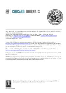 Why Mammals are Called Mammals: Gender Politics in Eighteenth-Century Natural History Author(s): Londa Schiebinger Source: The American Historical Review, Vol. 98, No. 2 (Apr., 1993), pp[removed]