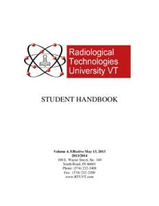 STUDENT HANDBOOK  Volume 4, Effective May 13, [removed]100 E. Wayne Street, Ste. 140 South Bend, IN 46601