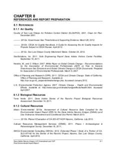 CHAPTER 8  REFERENCES AND REPORT PREPARATION 8.1 REFERENCES[removed]Air Quality