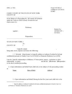 D.R.L. § 76-h  Form UCCJEA-3 (Affidavit--UCCJEA[removed]