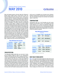 Oklahoma Monthly Climate Summary  May 2010 Oklahoma Climatological Survey
