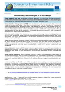 May 2012 XX Februa  Special Issue 32 Overcoming the challenges of SUDS design New research into how landscape architects approach the retrofitting of urban areas with