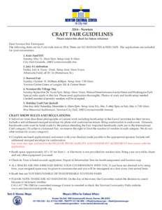 [removed]Newton  CRAFT FAIR GUIDELINES Please retain this sheet for future reference  Dear Newton Fair Participant: