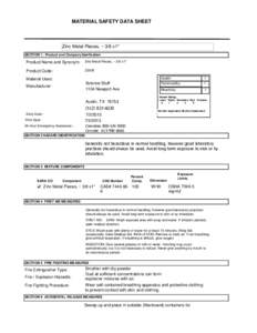 Chemical elements / Post-transition metals / Transition metals / Zinc / Personal protective equipment / Material safety data sheet / Potassium nitrate / Chemistry / Matter / Occupational safety and health