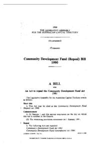 1990 THE LEGISLATIVE ASSEMBLY FOR THE AUSTRALIAN CAPITAL TERRITORY (As presented)