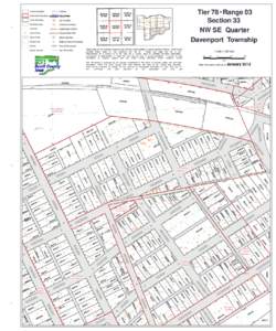 County Boundary  Tier 78 Range 03 Section 33 NW SE Quarter Davenport Township
