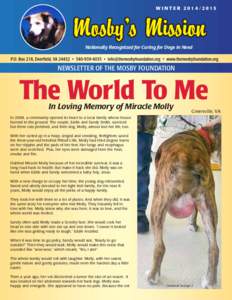 WINTERMosby’s Mission Nationally Recognized for Caring for Dogs in Need  NEWSLETTER OF THE MOSBY FOUNDATION