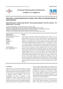 UK Journal of Pharmaceutical and Biosciences Vol. 6(3), 07-16, 2018  RESEARCH ARTICLE UK Journal of Pharmaceutical and Biosciences Available at www.ukjpb.com