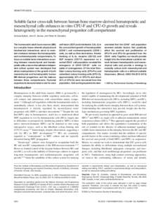 HEMATOPOIESIS  Soluble factor cross-talk between human bone marrow-derived hematopoietic and mesenchymal cells enhances in vitro CFU-F and CFU-O growth and reveals heterogeneity in the mesenchymal progenitor cell compart