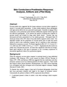 Skin Conductance Prestimulus Response: Analyses, Artifacts and a Pilot Study by