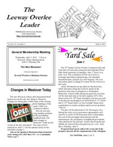 The Leeway Overlee Leader Published by the Leeway Overlee Civic Association http://www.leewayoverlee.org/