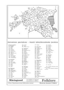 Estonian parishes - Eesti kihelkondade jaotus Estonian parishes Vi – Virumaa Hlj – Haljala Iis – Iisaku Jõh – Jõhvi