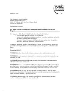 March 31, 2008  The Honourable Donna Cansfield Ministry of Natural Resources[removed]Wellesley St W, 6th Floor, Whitney Block Toronto ON M7A 1W3