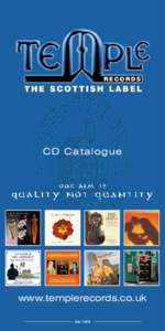 CD Catalogue  our aim is quality not quantity