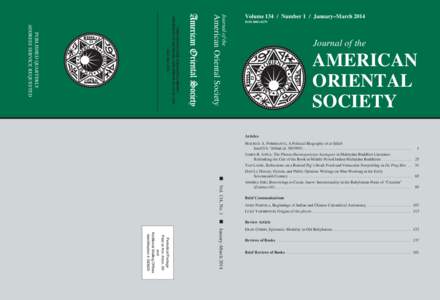 Journal of the  American Oriental Society ISSN[removed]