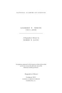 Earth / Water management / Gilbert F. White / Aquatic ecology / Flood / Risk / Water resources / Robert Kates / Water / Hydrology / Physical geography