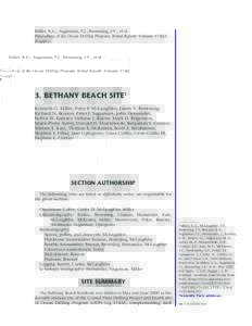 Miller, K.G., Sugarman, P.J., Browning, J.V., et al. Proceedings of the Ocean Drilling Program, Initial Reports Volume 174AX (Suppl.) 3. BETHANY BEACH SITE1 Kenneth G. Miller, Peter P. McLaughlin, James V. Browning,
