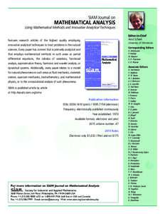 SIAM Journal on  MATHEMATICAL ANALYSIS Using Mathematical Methods and Innovative Analytical Techniques Editor-in-Chief