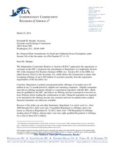 March 25, 2014  Elizabeth M. Murphy, Secretary Securities and Exchange Commission 100 F Street NW Washington, D.C[removed]