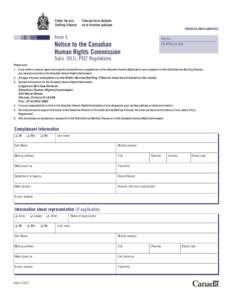 Form 5 – Notice to the Canadian Human Rights Commission