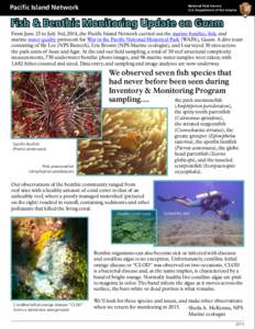 Pacific Island Network  National Park Service U.S. Department of the Interior  Fish & Benthic Monitoring Update on Guam