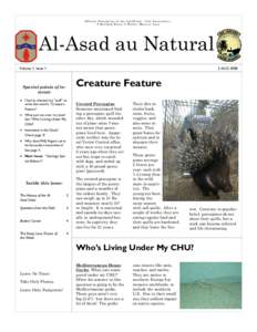 Official Newsletter of the Unofficial Unit Naturalist… Published Every 2 Weeks, More or Less Al-Asad au Natural Volume 1, Issue 1