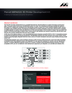 Marvell 88PA6120 3D Printer Development Kit Enabling full featured consumer 3D printers PRODUCT OVERVIEW The Marvell® 3D printer development kit is a complete hardware and software platform to support the design of prod