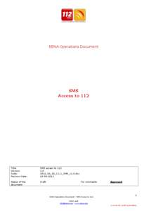 EENA Operations Document  SMS Access to 112  Title: