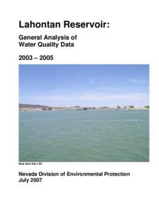 Lahontan Reservoir: General Analysis of Water Quality Data 2003 – 2005  Near Dam Site LR5