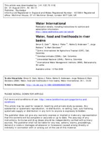 This article was downloaded by: [On: 31 August 2011, At: 00:11 Publisher: Routledge Informa Ltd Registered in England and Wales Registered Number: Registered office: Mortimer House, 37-41 Mortimer 