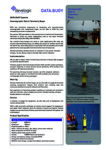 Navigation / Buoy / Weather buoy / Spar buoy / Telemetry / Weather station / Mooring / Acoustic release / GLUCOS / Water / Boating / Oceanography