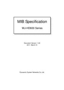 MIB Specification WJ-HD600 Series Document Version: March.10