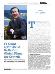 Special Advertising Section REPRINTED FROM THE october 15, 2012 ISSUE OF  IN PARTNERSHIP WITH T Toshio Iwamoto,