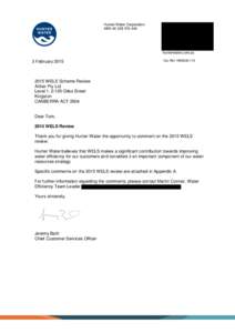 Hunter Water Corporation ABN[removed] February[removed]PO Box 5171