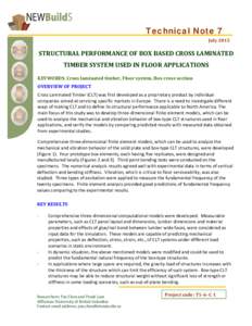 Microsoft Word - Technical Note #7 - STRUCTURAL PERFORMANCE OF BOX BASED CROSS LAMINATED TIMBER SYSTEM USED IN FLOOR APPLICATIO