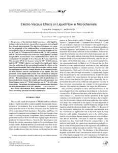 Journal of Colloid and Interface Science 233, 12–doi:jcis, available online at http://www.idealibrary.com on Electro-Viscous Effects on Liquid Flow in Microchannels Liqing Ren, Dongqing Li,1