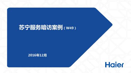 苏宁服务暗访案例（W49）  2016年12月 一、苏宁服务暗访分析（第49周）